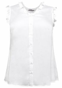 sheego Damen Große Größen Bluse in ärmelloser Form mit Volants Citywear feminin Volants