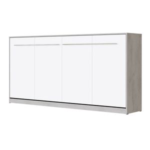 SMARTBett Schrankbett Standard  Beton/Weiss 90 Horizontal