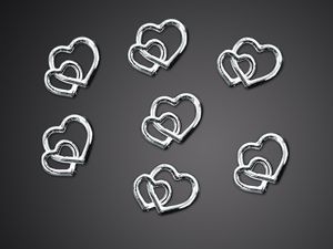 25 Streudeko Eheherzen silber 1cm