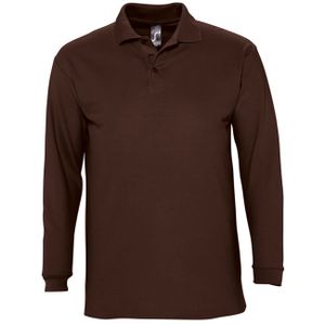 SOLS Herren Winter II Pique Langarm-Shirt / Polo-Shirt, Langarm PC329 (M) (Schokolade)