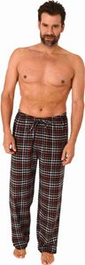 Herren Flanell Schlafanzug Pyjama Hose lang kariert aus Baumwolle - 222 122 15 872 ; dunkelgrau , 58