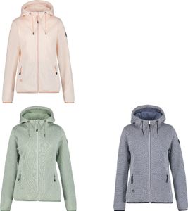Icepeak Adrian Strickfleecejacke Damen mit Kapuze, Farbe:Grün, Größe:L