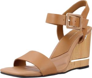 TOMMY HILFIGER HARDWARE WEDGE SANDAL Brown