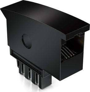 deleyCON Telefon Adapter Stecker TAE-F Stecker auf RJ11 Buchse 6P4C Kabeladapter Telefonadapter TAE Adapter Stecker Telefon Router Schwarz