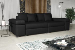Big Sofa Couchgarnitur Megasofa Riesensofa AREZZO Stoff Now or Never Schwarz