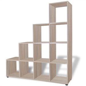 vidaXL Treppenregal Bücherregal 142 cm Eiche