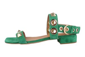 Babouche Lifestyle Sandaletten in Übergrößen Grün G6404-2-59 große Damenschuhe, Größe:43