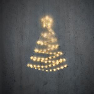 Luca Lighting LED Weihnachtsbaum 80 LED klassisch weiß 110cm silber außen