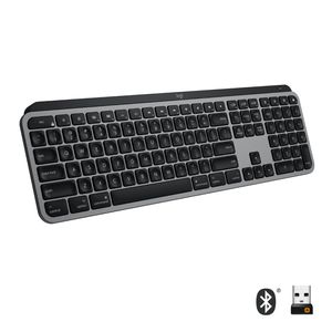 Logitech MX Keys f/ Mac, plná veľkosť (100%), bezdrôtové, RF Wireless + Bluetooth, QWERTZ, sivá