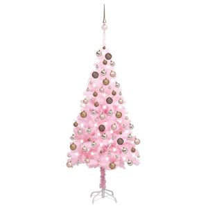 Eleganten-Stil Künstlicher Weihnachtsbaum mit Beleuchtung & Kugeln Rosa 180cm DE39089
