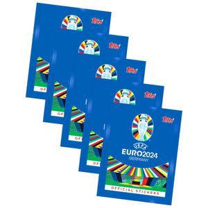 Topps UEFA EURO 2024 Sticker - Fußball EM Sammelsticker - 5 Tüten