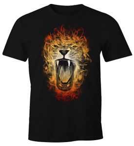 Herren T-Shirt Löwe Lion Inferno Fun-Shirt Moonworks®  4XL