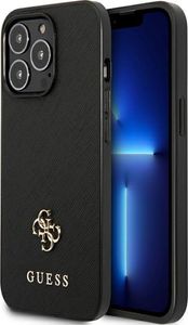 Guess Saffiano 4G Small Metal Logo - Kryt na iPhone 13 Pro (černý)