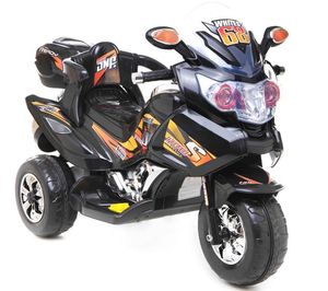 Kinderfahrzeug Elektro Motorrad zwei Motoren, LED, MP3 schwarz