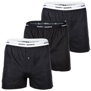 Happy Shorts unterhose unterwäsche boxershort short Mix Solid Black S (Herren)
