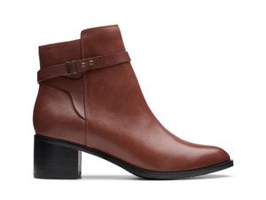 CLARKS Botki damskie Poise Freya brązowe skórzane 37