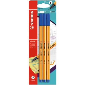 Fineliner - STABILO point 88 - 3er Pack - blau