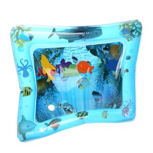 PVC Helle Farbe Baby Aufblasbare Wassermatte Infant Underwater World Playmat Kleinkind Spaß Aktivität Pad Perfekt für den Sommergebrauch【Blau】