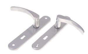 Sada pákových klik Aqbau® dlouhá stříbrná | páková klika | dveřní klika | dveřní madlo | dveřní kování VL (BB Buntbart)
