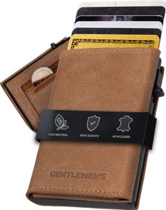 Gentlemen's® Cardholder - Kreditkartenetui mit Münzfach & RFID-Schutz - Geldbeutel für Herren - kleines Portemonnaie - Smart Wallet Karten & Münzen