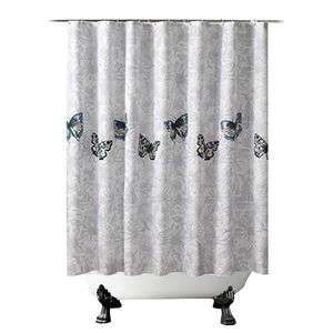Duschvorhang, Anti-Schimmel, Wasserabweisend, Waschbar Anti-Bakteriell Duschvorhäng aus Polyester Badvorhang mit 12 Duschvorhängeringen