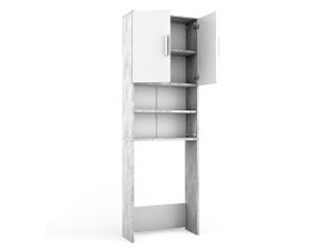 Vicco Waschmaschinenschrank , 64 x 190 cm, Beton/Weiß Vicco Waschmaschinenschrank , 64 x 190 cm, Beton/Weiß
