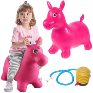 MalPlay Hüpftier Pony | Rosa | Hüpfpferde für Kinder | inklusive Luftpumpe | Pferd bis 40 kg | ab 3 Jahren