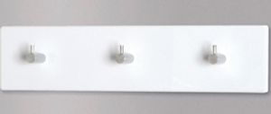 Haku Garderobenleiste, weiß-chrom  - Maße: 34 cm x 5 cm x 8 cm; 42356