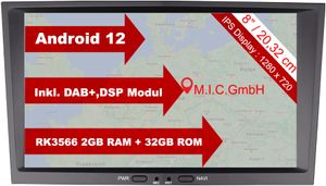 M.I.C. AO8-Lite Android 12 Autoradio mit navi Ersatz für Opel Antara Astra h Combo Corsa d Meriva Signum Vectra Vivaro Zafira b: DSP DAB Plus 2 Din BT 5.0 WLAN 8" IPS Bildschirm 2G+32G USB sd GPS