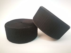 3x Klettband zum Nähen und Basteln schwarz 50mm breit - jeweils 5m Rolle Flausch und 5m Rolle Haken 50 mm nicht klebend