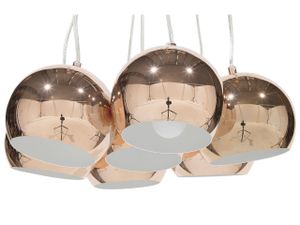 Hängeleuchte Kupfer Metall 7-flammig mit Schirmen in Kugelform Minimalistisches Design