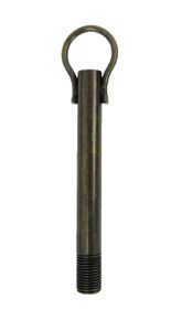 Pendelrohr Aufhängerohr für Hängelampen aus Messing antik brüniert 103mm zum Lampenbau mit Öse ( Aufhängehaken )