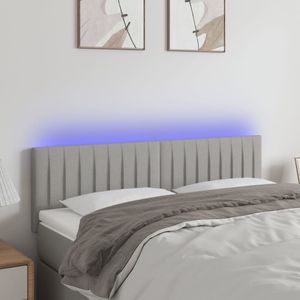 vidaXL LED čelo postele Light Grey 144x5x78/88 cm Látka