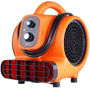 VEVOR podlahový ventilátor, 1380 otáčok za minútu, 1000 CFM, vzduchový motor na sušenie a chladenie, prenosný ventilátor na sušenie kobercov so 4 uhlami fúkania, časovač, 3-rýchlostné nastavenie, pre správcu, domácnosť