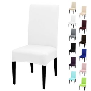 Stuhlhusse Stretch Weiß elastischer Universal Stuhlüberzug Esszimmer Stuhlbezug Dehnbar, 1 Stück