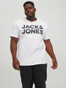 Herren JACK & JONES Logo T-Shirt Plus Size Kurzarm Shirt Übergrößen JJECORP NEU |