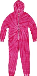 Colortone Uni  Schlafanzug / Hausanzug / Onesie Tonal Spider Tie Dye RW4118 (S/M) (Spider Pink)