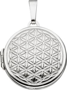 JOBO Medaillon rund Lebensblume 925 Sterling Silber rhodiniert zum Öffnen für 2 Fotos
