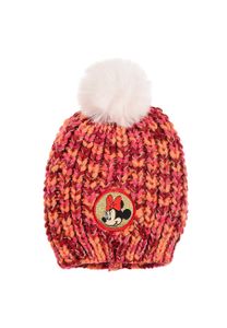 Minnie Mouse Kinder Mädchen Winter-Mütze Strick Bommelmütze, Farbe:Rot, Größe:54