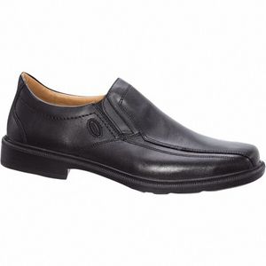 Jomos praktická pánská kožená nazouvací obuv černá, extra šířka, kožená podšívka, kožená stélka