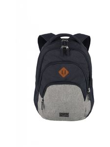 Travelite Basics Rucksack mit Laptopfach Schulrucksack Daypack Backpack, Farbe:Marine Grau