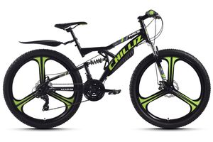 CHILLIZ Mountainbike Fully 26 Zoll MAG.01 schwarz-grün Rahmenhöhe 42 cm 21 Gänge Mag wheel mech. Scheibenbremse