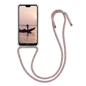 kwmobile Necklace Case kompatibel mit Huawei P20 Lite Hülle - Silikon Cover mit Handykette - Band Handyhülle Mehrfarbig