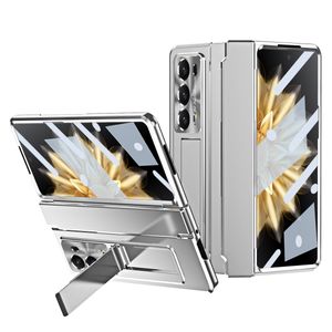 Für Honor Magic V2 faltbare Handy Schutz Hülle mit Halterung Silber