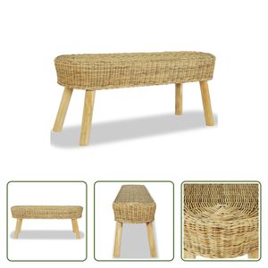 The Living Store Flurbank 110 x 35 x 45 cm Rattan Natur