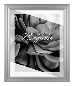 Bilderrahmen Bergamo 60x90 cm in Mattsilber mit 1 mm Kunstglas entspiegelt