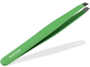 Pinzette Zupfpinzette Haarzupfpinzette Schräg Grün 10 cm