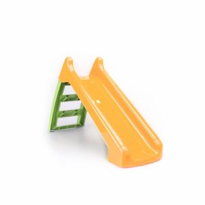 Kleine Rutsche mit Wasseranschluss orange und grün 120 cm - Rutsche Léo für die ersten Jahre