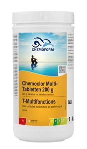 Wellsapool Chlortabletten 5 in1 Multi-Tabs 200g Chemoclor langsamlöslich Pool Desinfektion 1kg