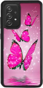 TPU Silikon Hülle für Samsung Galaxy A23 5G Handy Cover Case Schutzhülle Handyhülle Bumper MOTIV 7 Schmetterling Pink